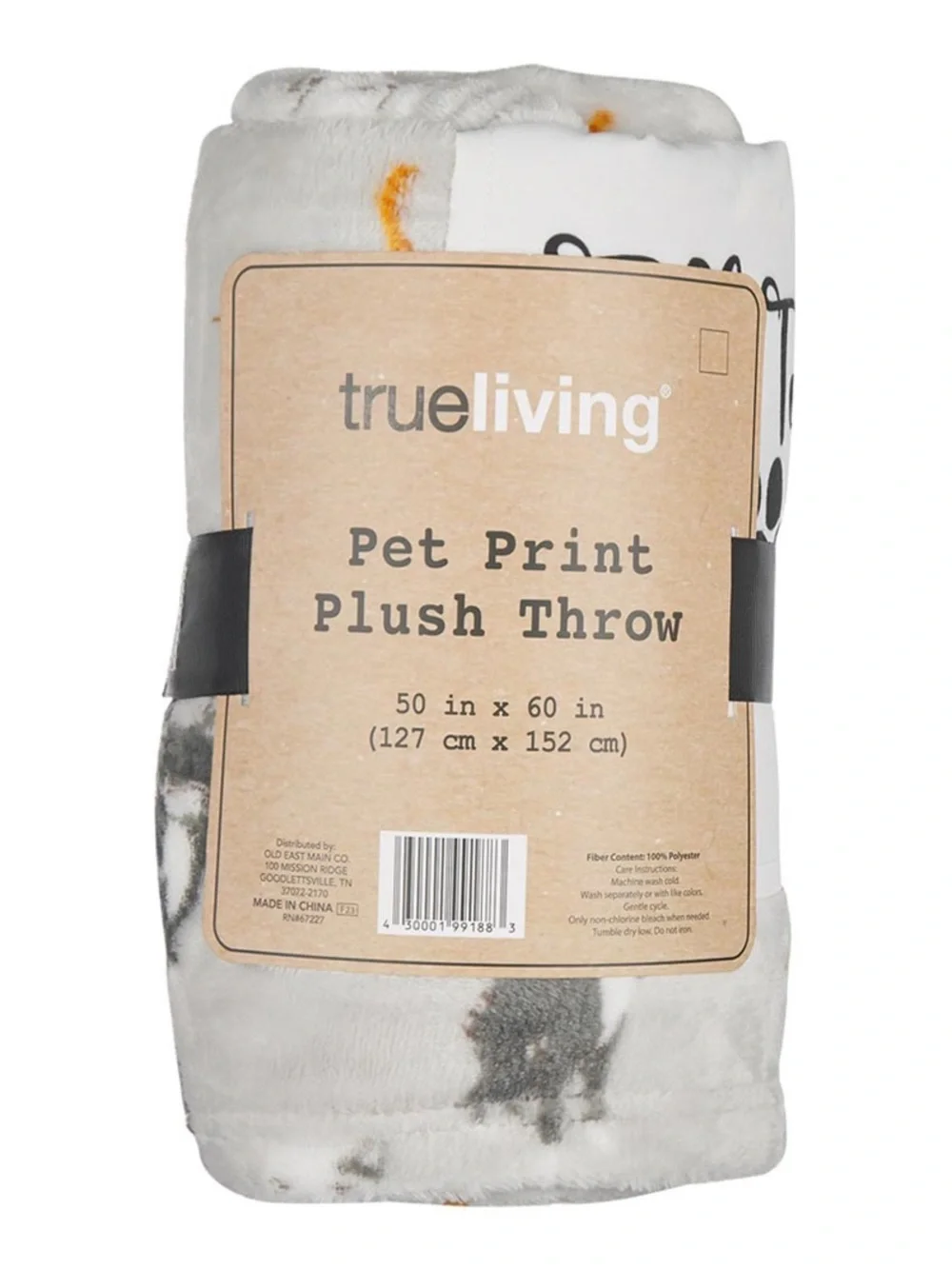 True Living Talk to the Paw Plush Throw, 50 x 60 in~~NEW!